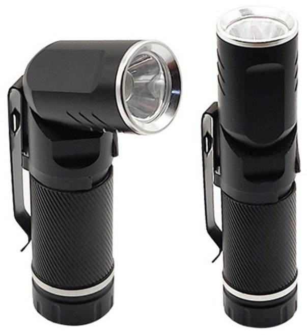 금동상사 LED 충전식 미니 각도조절 랜턴 손전등 P8칩 꺽기 후레쉬 K500, 1개, 본체