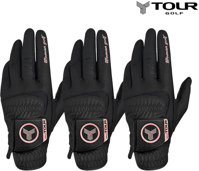 투어골프 파워그립 논슬립 골프장갑 여성 왼손 3장, TGW-06_레드/왼손착용, 3개