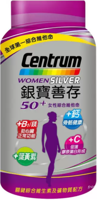 Centrum 銀寶善存 Women Silver 50+ 女性綜合維他命 綜合維生素及礦物質配方, 1個