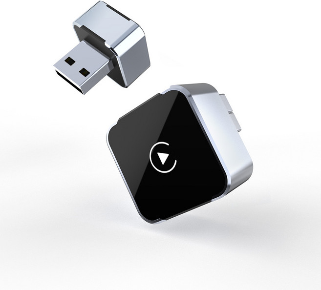 무선 스마트 티맵 카플레이 안드로이드오토 2in1 플러그앤플레이 자동차 어댑터 동글이, 은색, CA-28