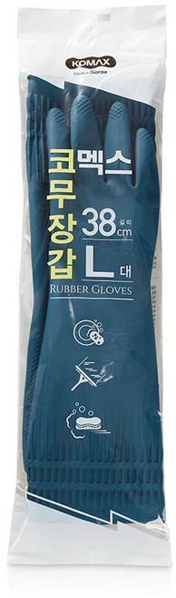 코멕스 고무장갑 대 L 네이비 38cm, 1개