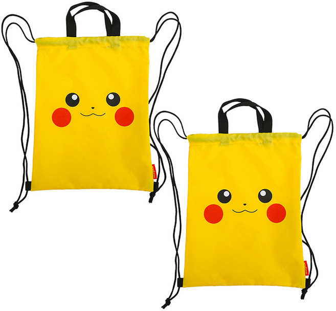 포켓몬스터 포켓몬 츄우 조리개 주머니 2개 세트 보조가방 신발주머니 신주머니 실내화 가방 아동 초등 학생