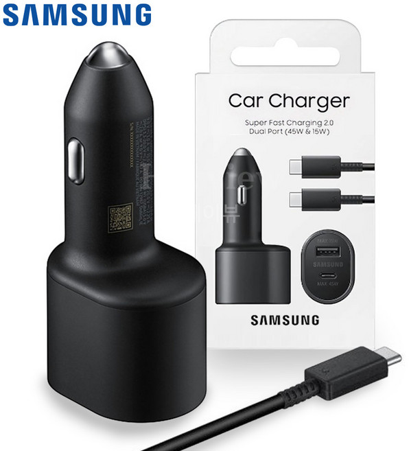 60W 듀얼 2포트 C타입 차량용 시거잭 고속 초고속 충전기, 블랙, EP-L5300