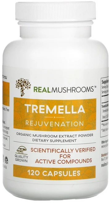 Real Mushrooms 흰목이버섯 바이탈리티 리커버리 캡슐 120정, 1개 - 쿠팡