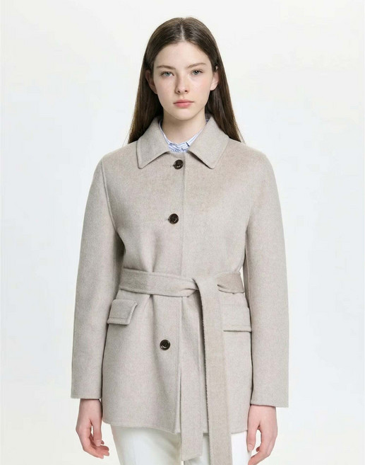 [국내백화점] 헤지스레이디스 핸드메이드 울캐시 혼방 하프 여성캐주얼 데일리룩