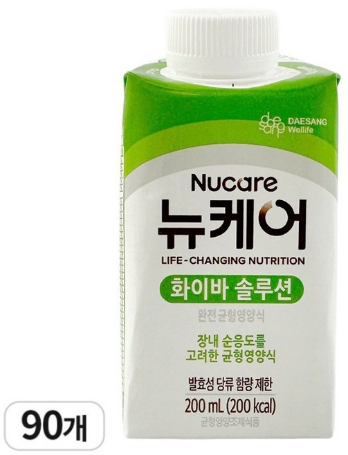 대상웰라이프 뉴케어 화이바 솔루션 장내 순응도를 고려한 경관영양식, 200ml, 90개