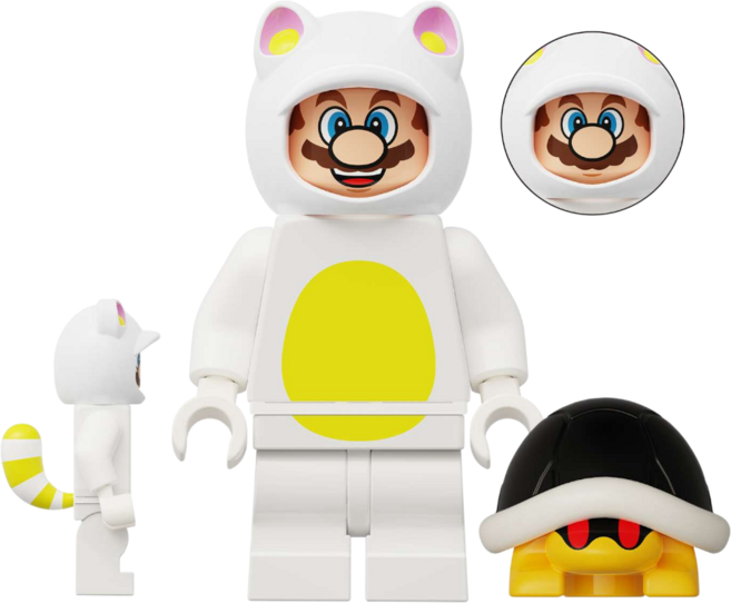 슈퍼마리오 호환블럭 브릭미니피규어 시리즈 마리오/루이지/쿠파/요시/토드/피치 취미/수집/장식/컬렉션용 커스텀 호환 블록피겨 컬렉션 03, 1개, SM-0306. 화이트 타누키 마리오