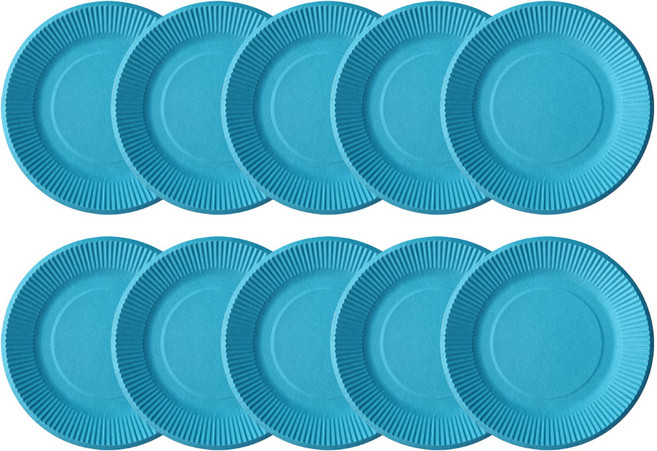 더이안 칼라종이접시 단색/혼합 10개 색접시 만들기재료, 1세트, 하늘