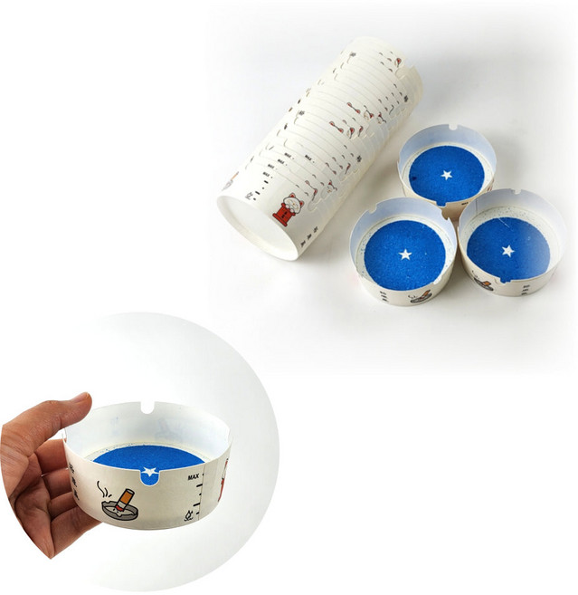 일회용 휴대용 간편 발포 담배 재떨이 재털이 25p 담배 털이 떨이 꽁초통 냄새 차단 방지 수거함