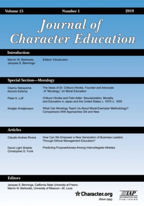 (영문도서) Journal of Character Education Volume 15 Number 1 2019 Paperback, Information Age Publishing, English, 9781641137553