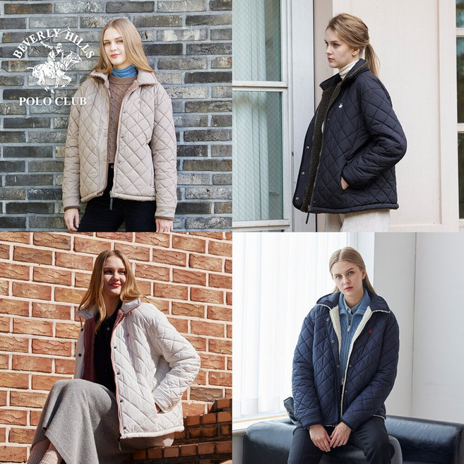 [비버리힐즈폴로클럽] 여성 퀄팅 리버시블 자켓