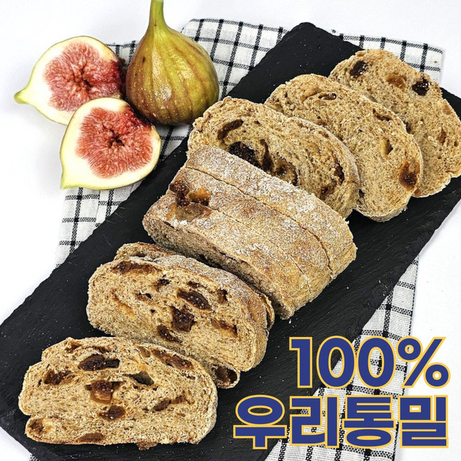 향연지 100프로 우리밀 무화과 치아바타 통밀가루가 아닌 발아 통밀빵, 2개, 175g