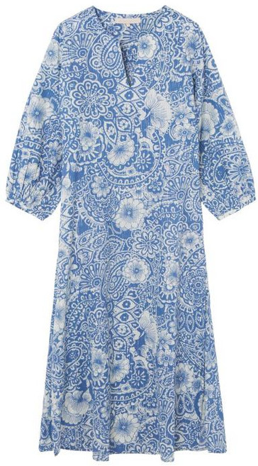 21SS [Capri Capsule] 블루 에스닉 플라워패턴 반팔원피스 VIDR1E302B2