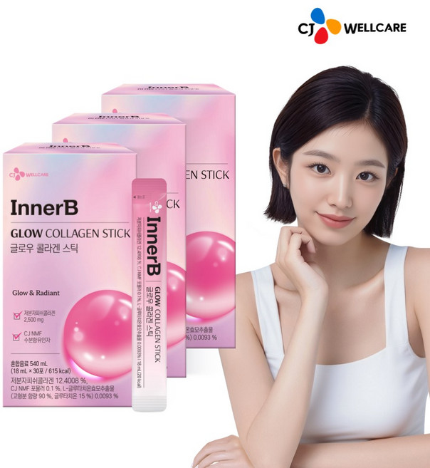 CJ 이너비 글로우 콜라겐 스틱, 90개, 18ml