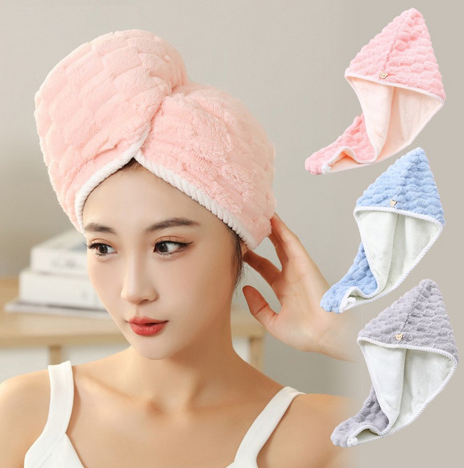 별오점 여성 머리수건 헤어타올, 블루, 1개