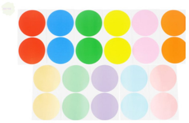 땡큐마켙 원형 스티커 2P 1장 10cm 원형스티커5mm, 옐로우