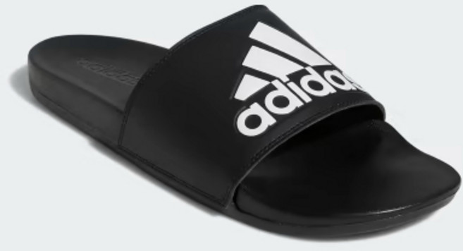 아디다스 남녀공용 슬리퍼 기본 데일리 쿠션 슬라이드 빅로고 발편한 학생 직장인 실내화 바캉스 물놀이 휴가 슈즈 블랙