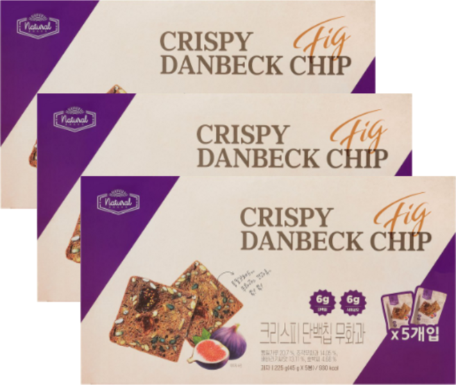 크리스피 단백칩 무화과, 225g, 3개
