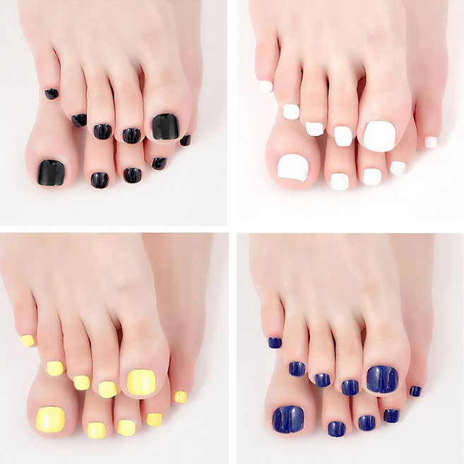 데일리 페디큐어 젤네일 스티커 5+1 세련된 기본 단색 붙이는 셀프네일, 1개, 페디스티커 PS-010