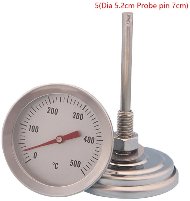 1PCS 바베큐 온도계 스테인레스 스틸 오븐 쿠커 홈 주방 음식 도구에 대한 그릴 게이지, 1개