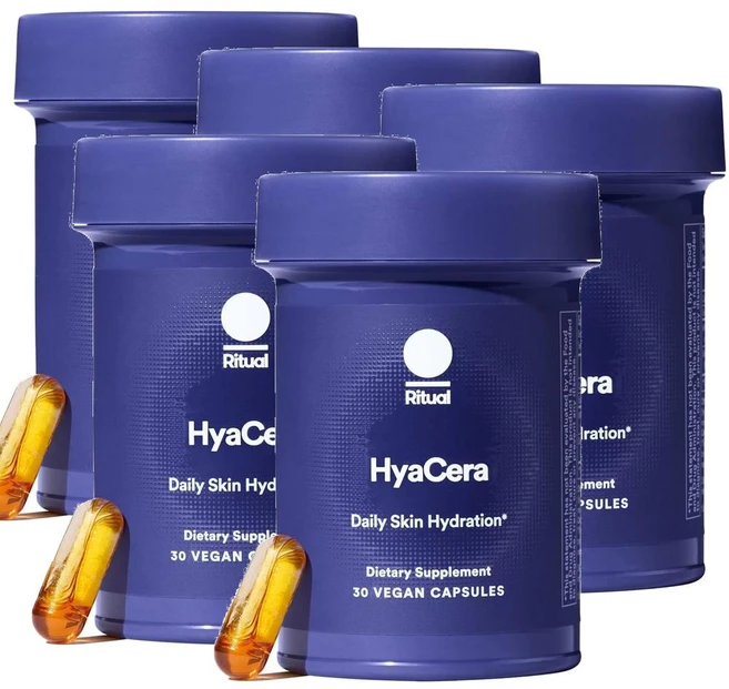 리추얼 하이아세라 스킨 서플리먼트 포 링클 서포트 캡슐 Ritual HyaCera, 5개, 30정 - 쿠팡