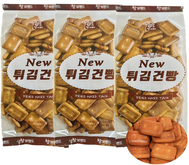 [GLORYHY참과자박스] NEW 진~짜 고소하고 맛있는 튀김건빵, 220g, 3개