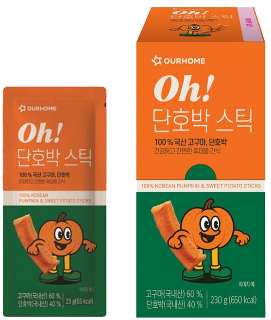 아워홈 Oh! 단호박 스틱, 10개, 23g