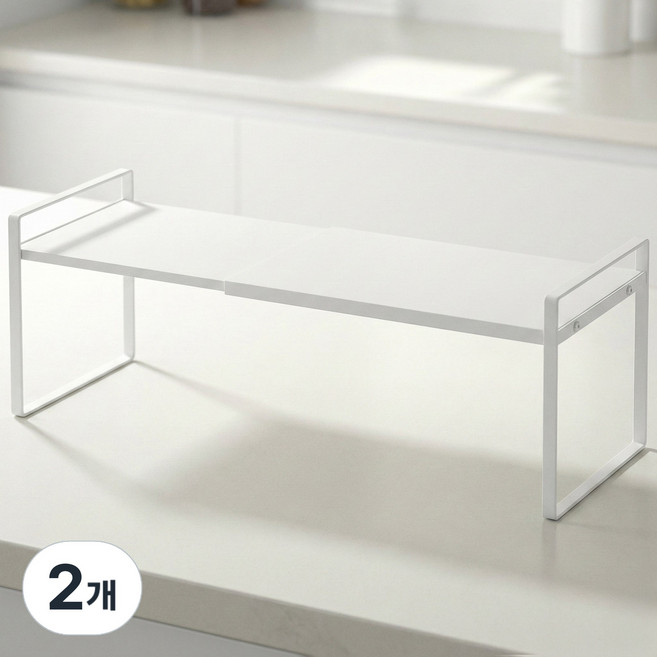잇어스홈 길이조절 싱크대 정리선반, 2개, 화이트