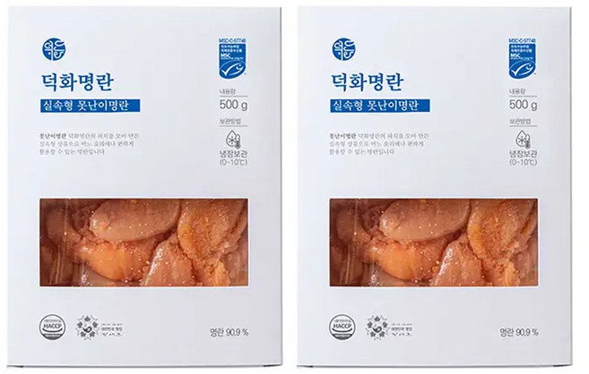 덕화명란 실속형 못난이 명란 (냉장), 2세트, 500g