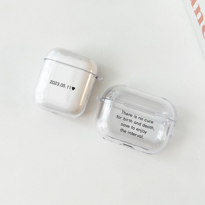 하이 주문제작 나만의 커스텀 케이스 일체형, 버즈2프로/버즈2/버즈FE/버즈라이브, 1개, 투명