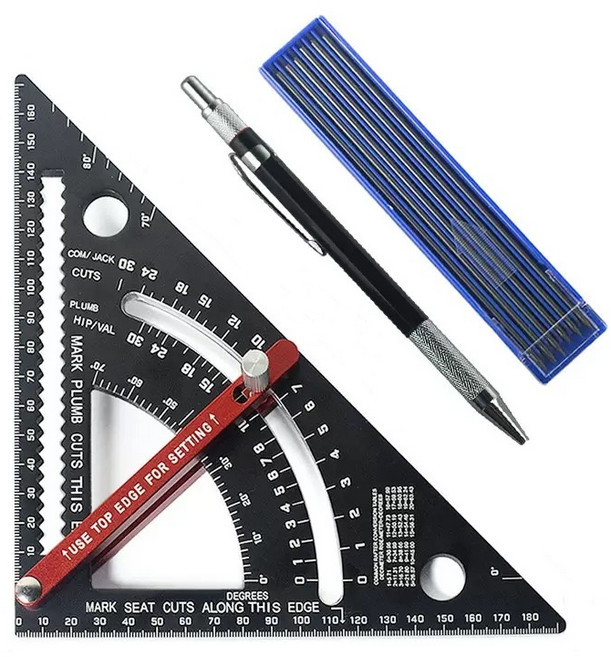 공구PXJ 다용도 알루미늄 합금 삼각자 홀더펜 세트, 1세트