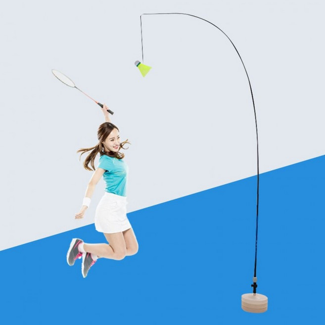 트레이닝 키트 공 라켓 포함 셀프 배드민턴 연습기 전신 운동 스윙 용품 스매쉬 리턴볼, 1개, 기본 세트