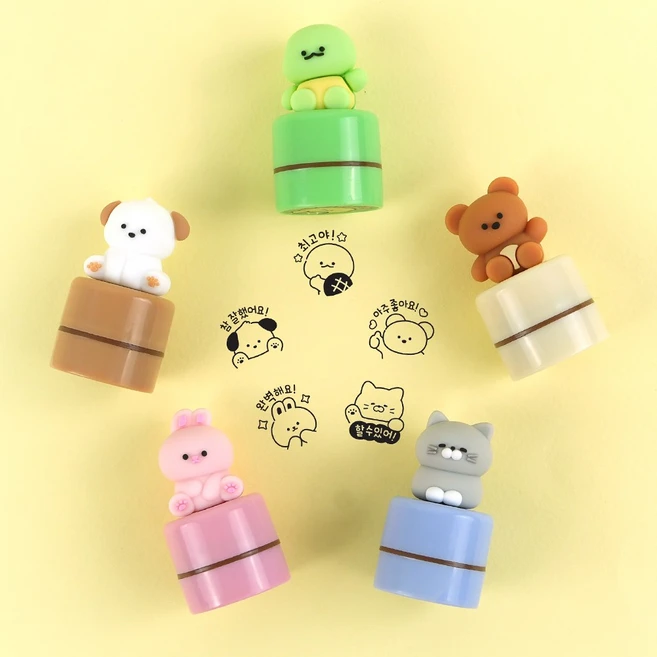 미니 피규어 스탬프 5종 1세트, 1개 - 쿠팡