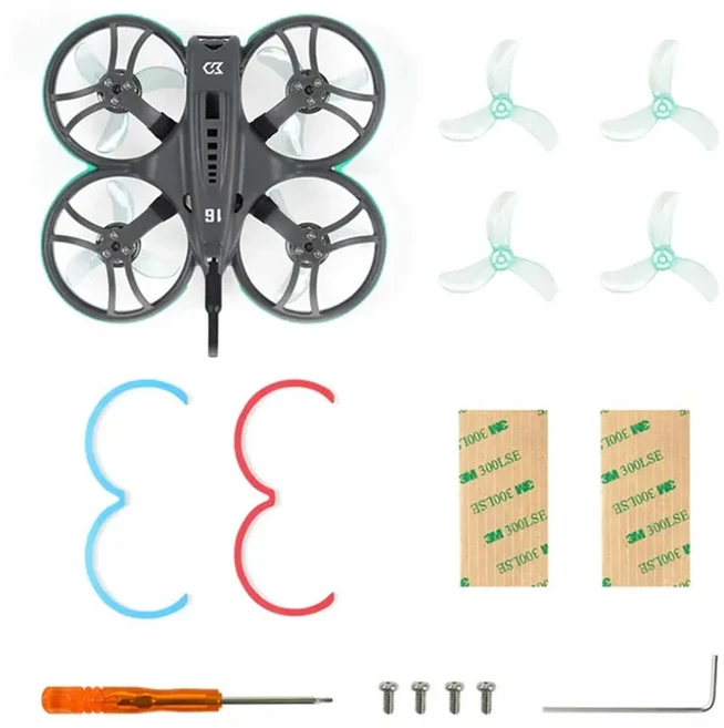 초경량 아날로그 소형 Whoopfly16 FPV 드론 5.8G 200mW VTX/1002 21000KV 모터 Redfox A1 F4 5A 4in 1 AIO, 01 TBS Nano RX