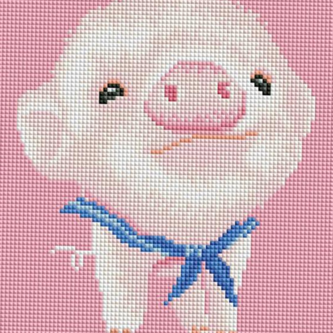 보석십자수 꼬마돼지 베이브 (캔버스) 25x25