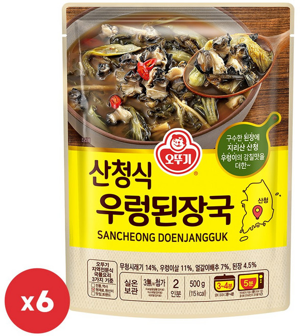 오뚜기 산청식 우렁된장국 500g 6개