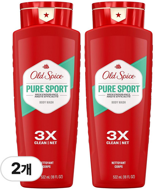 [쿠팡수입] 올드스파이스 하이 인듀어런스 퓨어 스포츠 바디 워시, 532ml, 2개