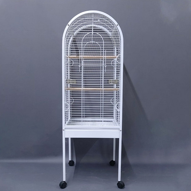 앵무새 화이트 아치형 중형 새장 라운드 바퀴 앵무새 대형 철장 새장 중소형 앵무새장 2005, 1개