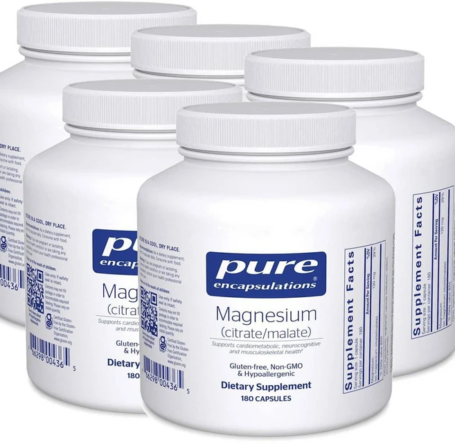 퓨어인캡슐레이션 마그네슘 시트레이트 말레이트 캡슐 Pure Encapsulations Magnesium Citrate Malate, 5개, 180정 - 쿠팡