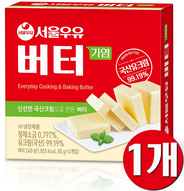서울우유 버터240g(가염), 1개, 240g