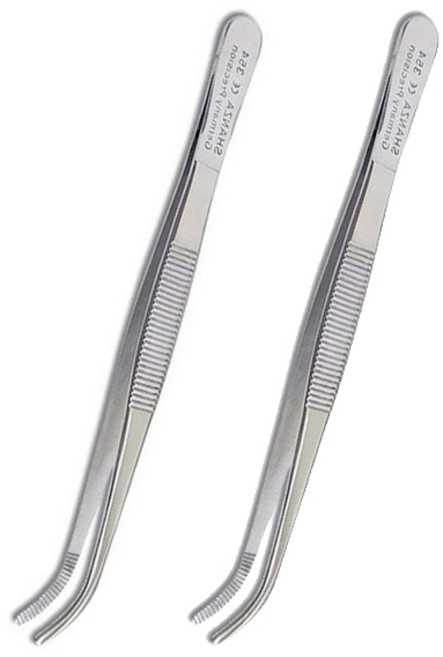 다육이 원예용 식물 핀셋 [일자형 무구핀셋 16cm+곡선형 무구핀셋 16cm], 1개