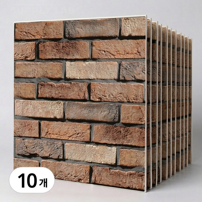 서플라이랩 벽돌 입체 폼블럭 30*30cm 시트지, 10개, 파벽돌