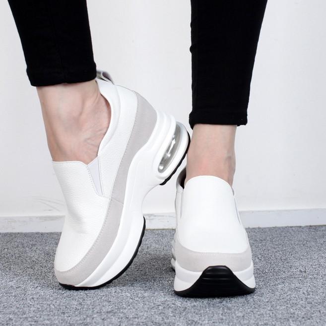 온지스토리 소가죽 굽 8.5cm 굽높은 키높이 슬립온