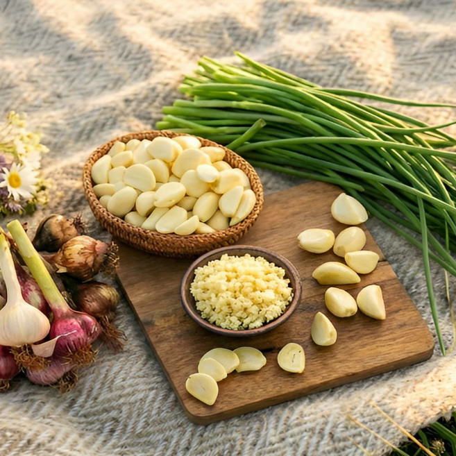 국내산 26년 햇마늘쫑 깐마늘 다진마늘, 1개, 국산 마늘쫑 400g