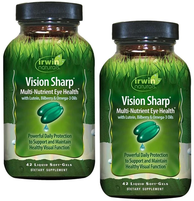 어윈내추럴스 비젼 샤프 아이 헬스 루테인 빌베리 오메가3 소프트젤 Irwin Naturals Vision Sharp, 2개, 42정 - 쿠팡