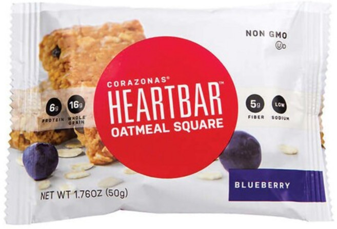 Corazonas 코라조나스 하트 바 오트밀 스퀘어 프로틴바 블루베리 50g x 72팩 단백질 Heart