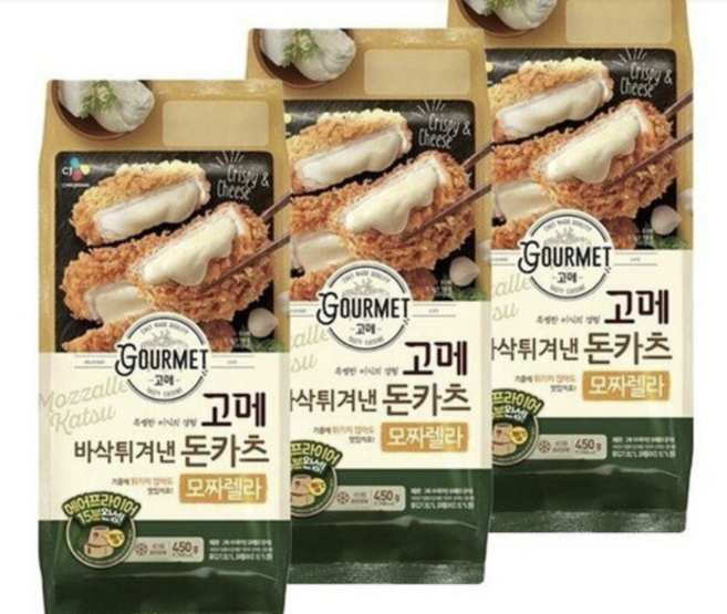 [CJ제일제당] 고메바삭튀겨낸모짜렐라돈카츠, 450g, 12개