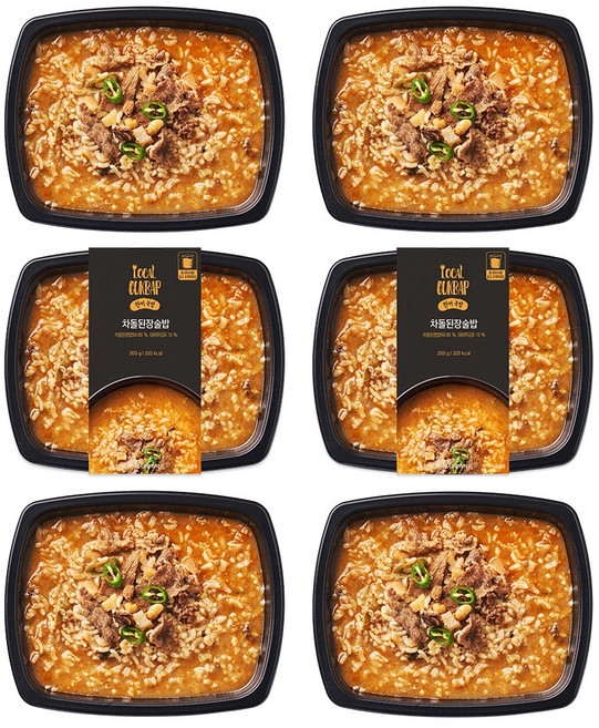 양많은 직장인 아침 점심 저녁 혼밥 편의점대용 맛있는 한 끼 차돌 된장 술밥 도시락 1080g (냉동), 6개, 180g