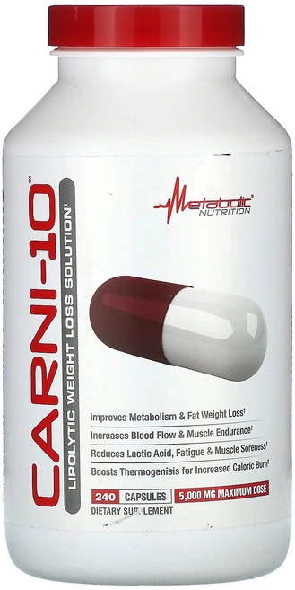 Metabolic Nutrition Carni-10 5 000 mg 240 Capsules 625 mg per Capsule, 240정, 1개 - 쿠팡