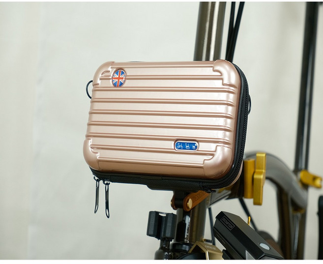 제눅스 브롬톤 미니벨로 캐리어 블럭 프론트백 프리미엄 미니케이스 가방, 로즈골드